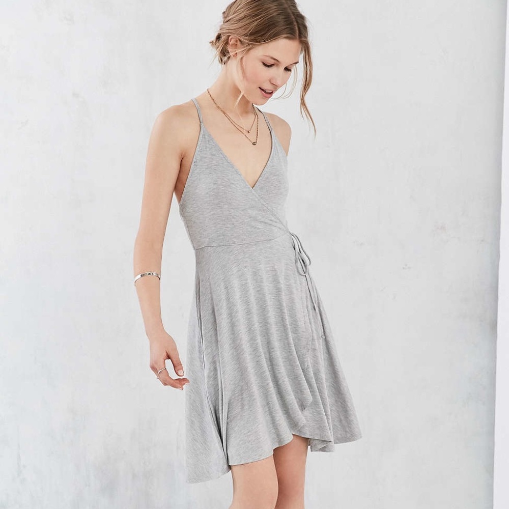 Kimchi Blue Urban Outfitters Gray Wrap Dress